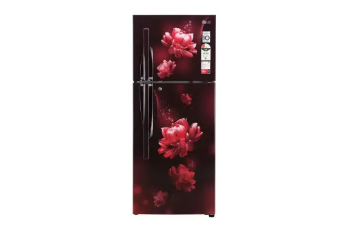 LG 240L Double Door Refrigerator, Convertible, Scarlet Charm Finish, 2 Star